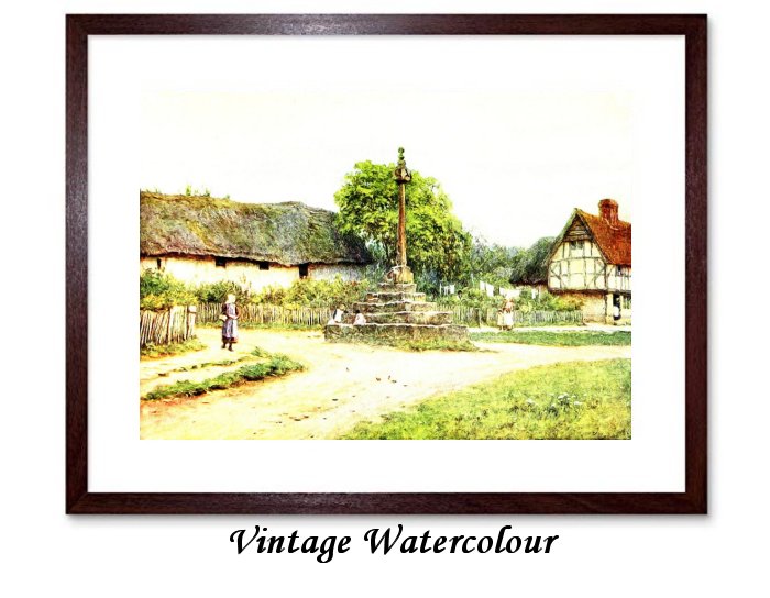 Vintage Watercolour Framed Print